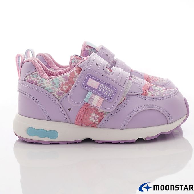 Moonstar日本月星 - 月星速乾機能運動款(中小童段)-運動鞋-紫/花