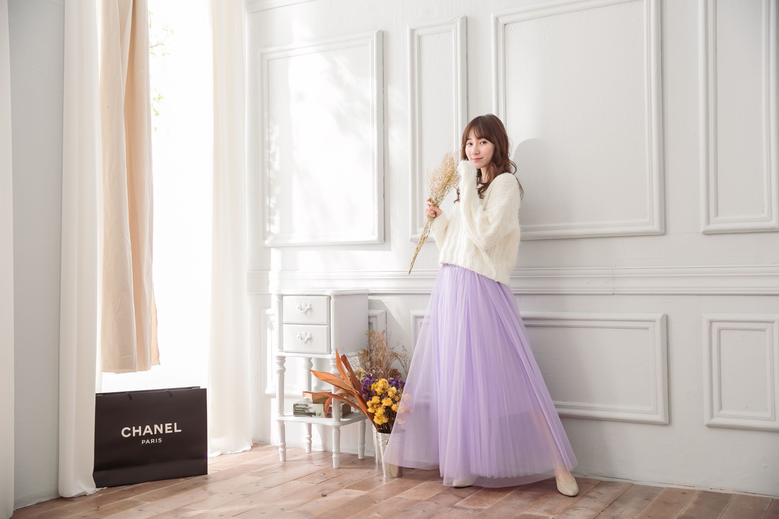 Peachy - 獨家訂製綿柔法式浪漫三層蓬紗裙-三層蓬版-薰衣草紫 (F)