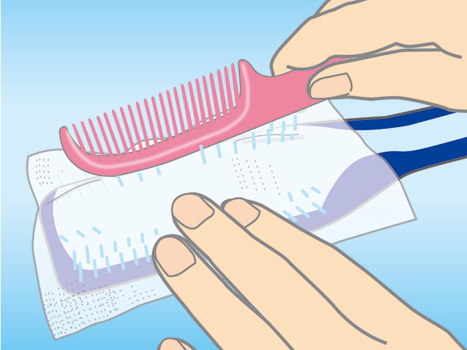 日本 TESCOM - 超音波負離子樁油艷髮梳+SOWA包起來梳子去污紙-香檳金短梳*1+紙巾*30枚/包