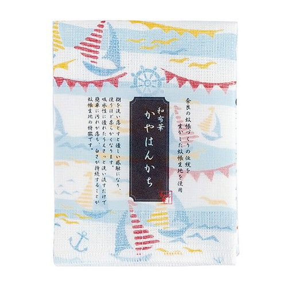 日本代購 - 【和布華】日本製奈良五重紗手帕-夏日航海 (30x26cm)