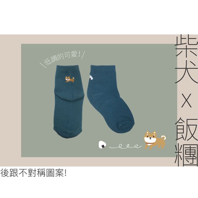 貝柔 Peilou - 貝寶兒童抑菌消臭1/2長襪3入組-(柴犬/富士山/招財貓)-顏色隨機