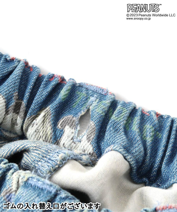 日本 BREEZE - SNOOPY聯名 滿版美式印花丹寧褲-牛仔藍
