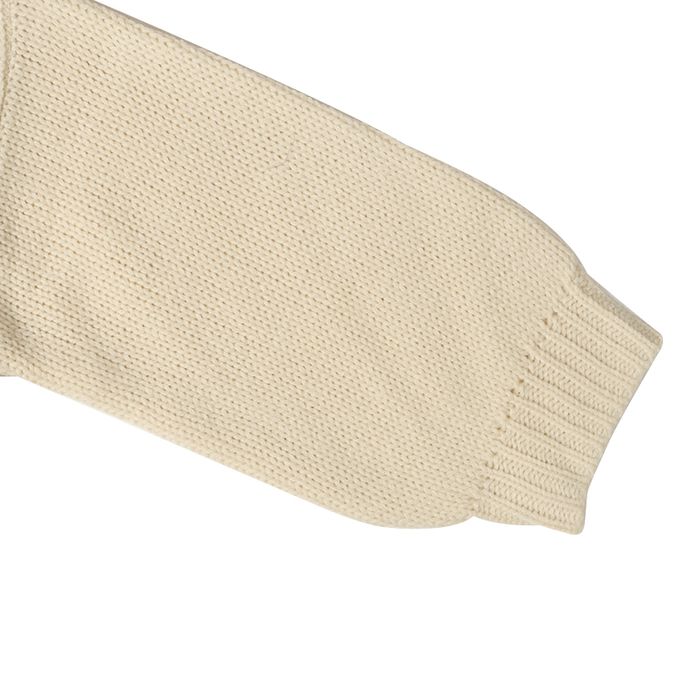 akachan honpo - 針織休閒上衣-緹花-米白色