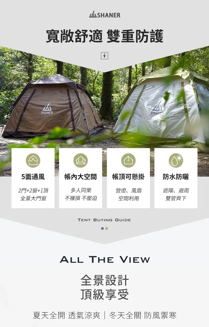 SHANER - All The View速開帳篷-摩卡棕