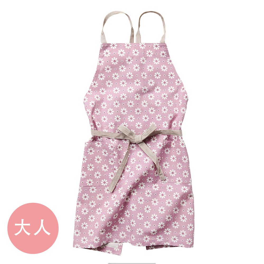 日本代購 - 印度棉大人料理圍裙(雙口袋)-小雛菊-粉