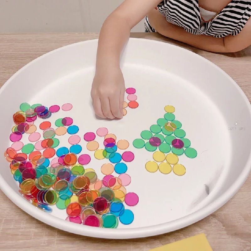 玩玩 Play - 韓國透明彩色芯片磁條組-磁鐵圓片約100片、磁棒*1(不挑色）