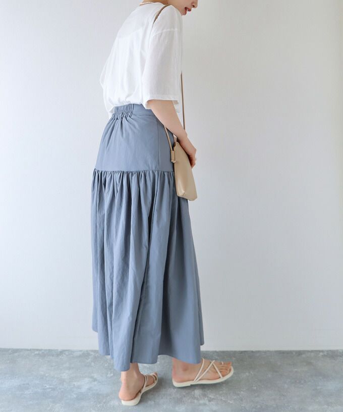 日本 BLUE EAST - 百搭顯瘦長裙-米杏