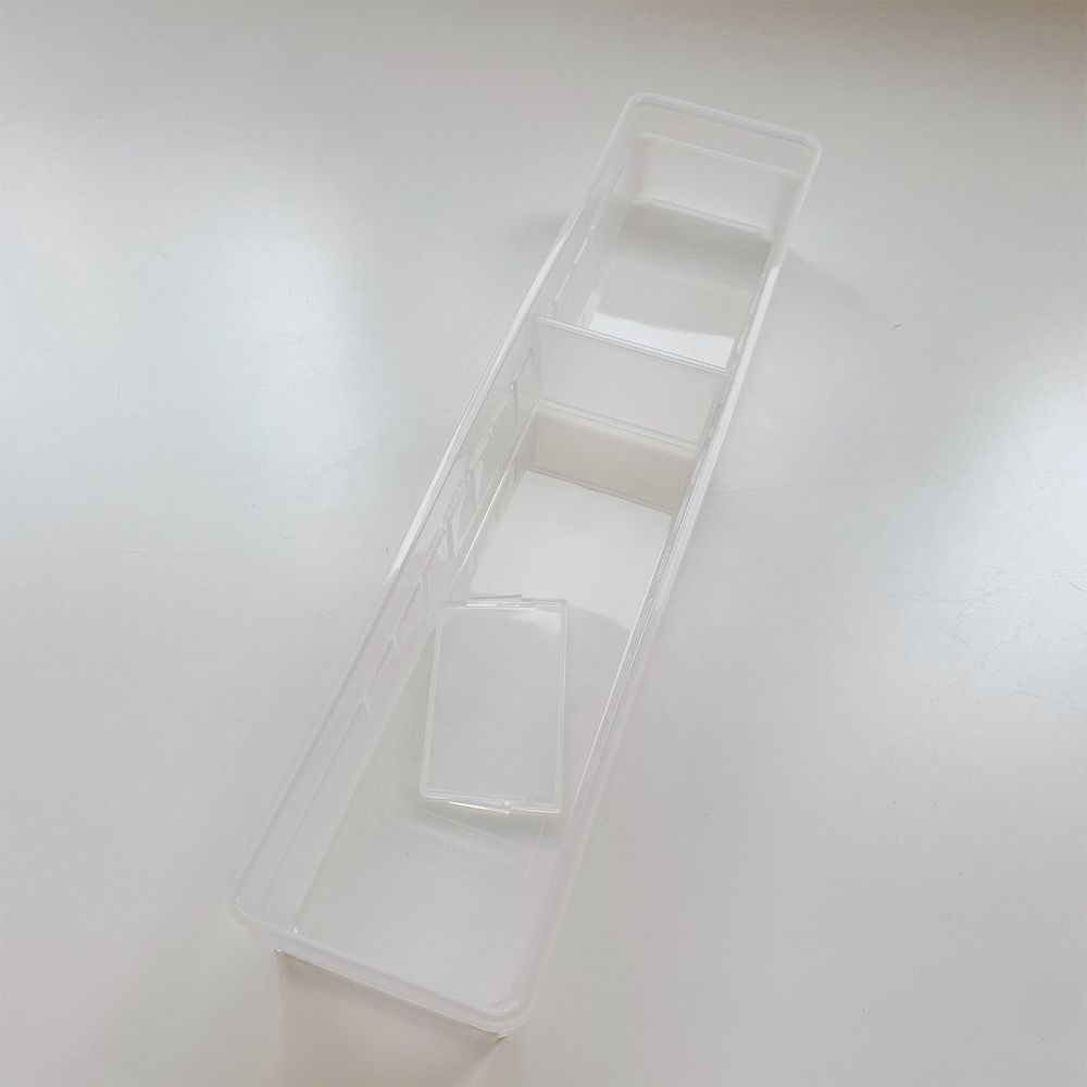 理理 liil - 韓國HICKIES 視覺淨化抽屜分隔收納盒-窄-透明 (長34.8x寬8x高5cm)