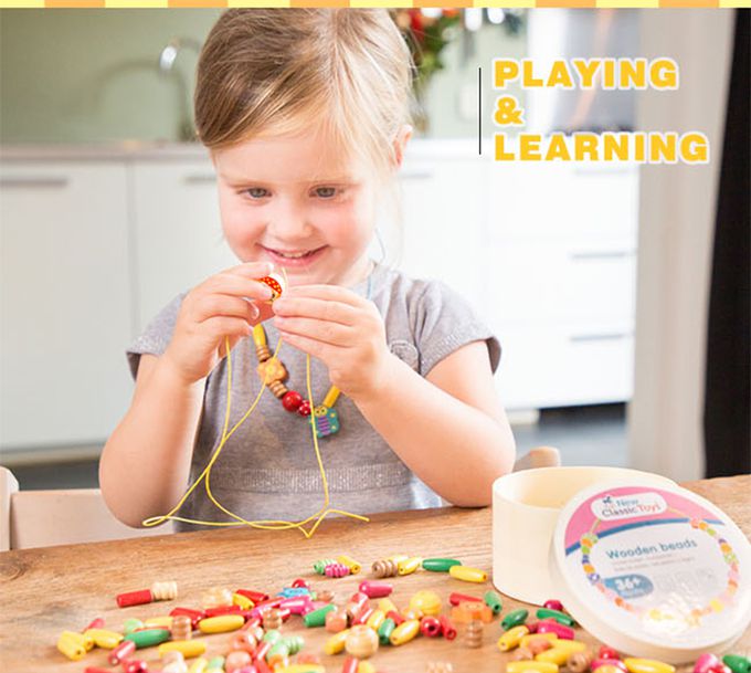 荷蘭 New Classic Toys - 木製DIY串珠盒