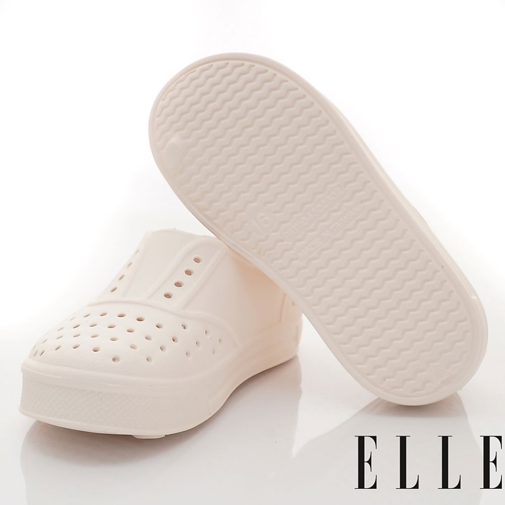 ELLE - 台灣製ELLE洞洞輕量便鞋(中小童段)-休閒鞋-白