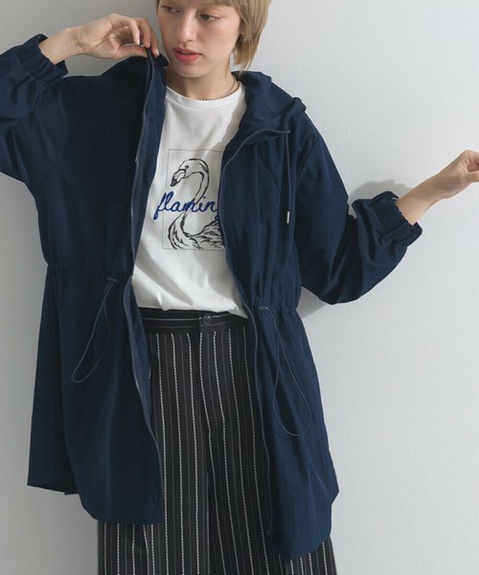 日本 le colis - 接觸冷感 紅鶴刺繡印花休閒上衣-黃