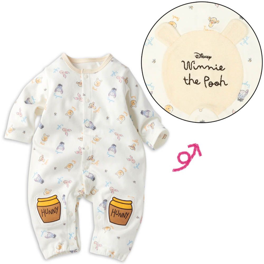 長袖兔裝 造型屁屁-小熊維尼-白色