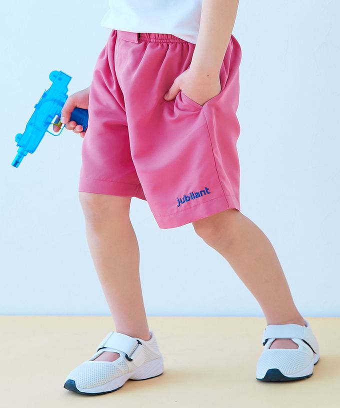 日本 devirock - 抗UV 水陸兩穿舒適鬆緊短褲-（腰圍可調整）-亮橘