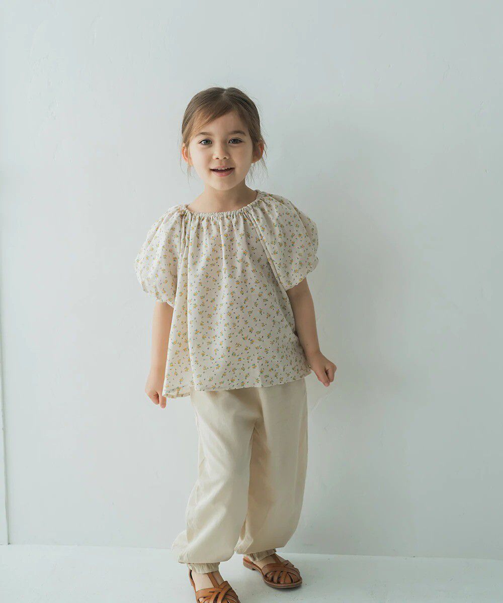 日本 riziere - 清新小碎花澎澎短袖上衣-玫瑰