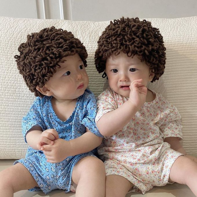 Vanibaby - 男寶寶假髮毛線帽(頭圍37-45cm/適合0-12個月)-爆炸頭款