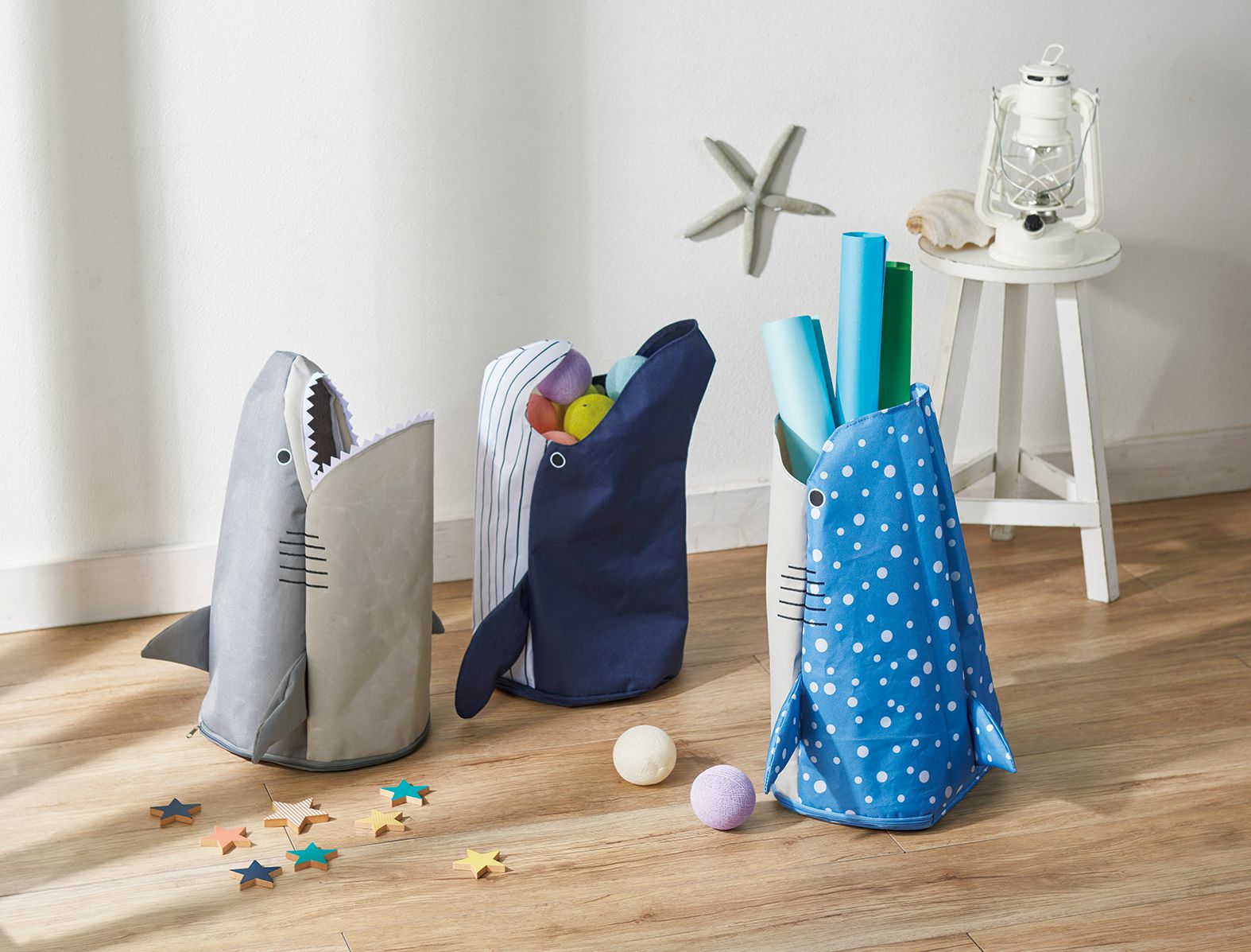 日本 Seto Craft - 動物造型直立式置物袋/收納袋-鯊魚