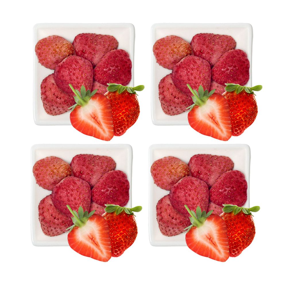 韓國SSALGWAJA米餅村 - 免運組-無添加水果脆片4入組-草莓*4-13g/包，共4包