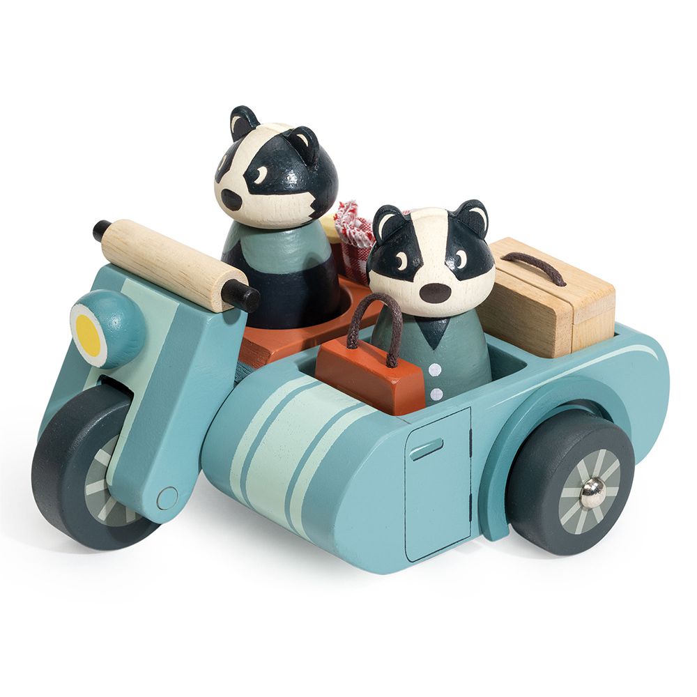 獾獾野餐摩托車(木製玩具/角色扮演/娃娃屋配件)