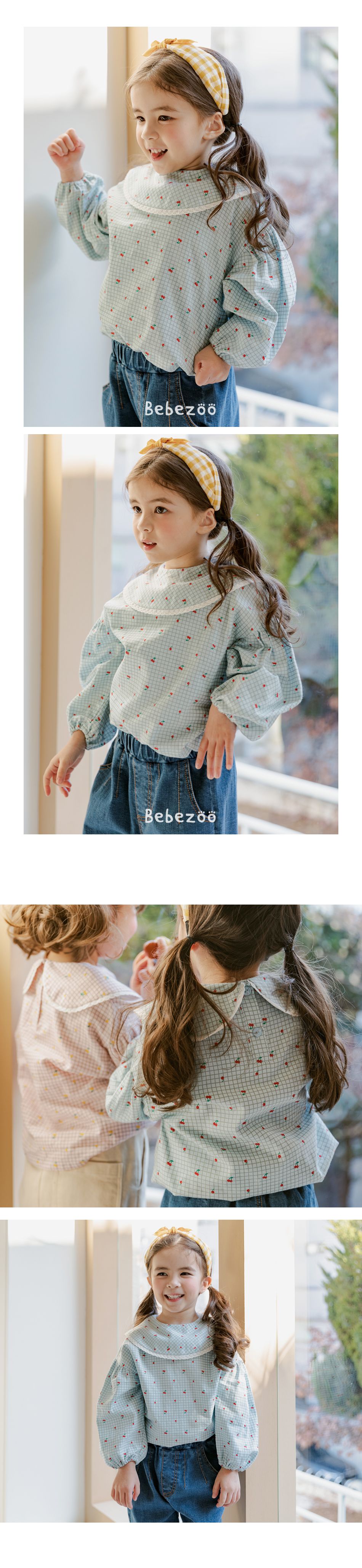 韓國 Bebezoo - 格子大熊襯衫