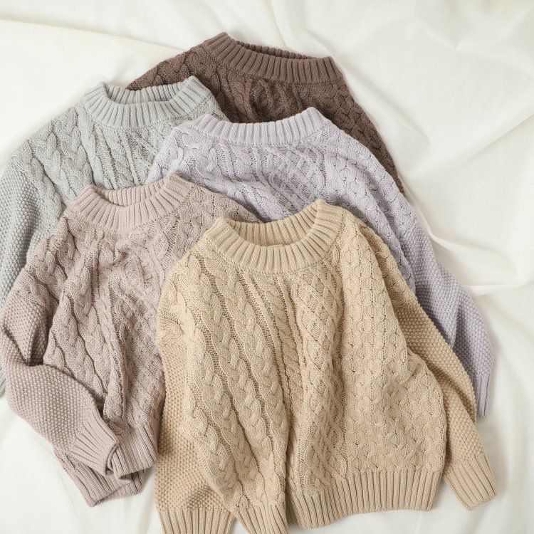 日本 apres les cours - 不規則編織紋針織毛衣-薄荷