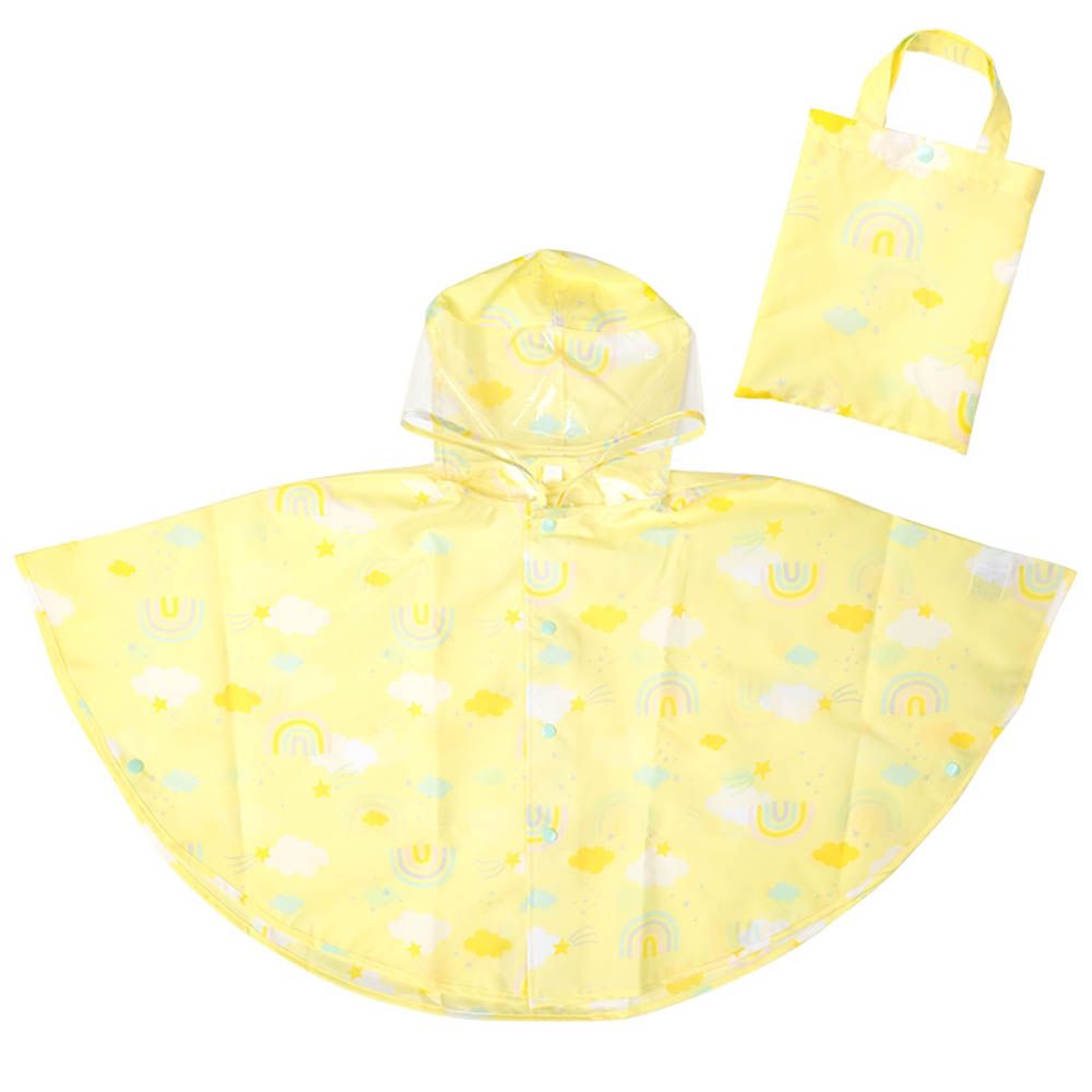 短斗篷式雨衣-天空-黃色 (80~95cm)