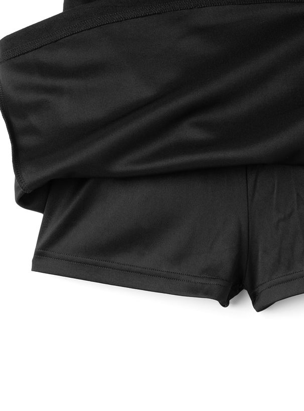 日本 GRL - 側排釦顯瘦小開衩A字短裙(附安全褲)-杏