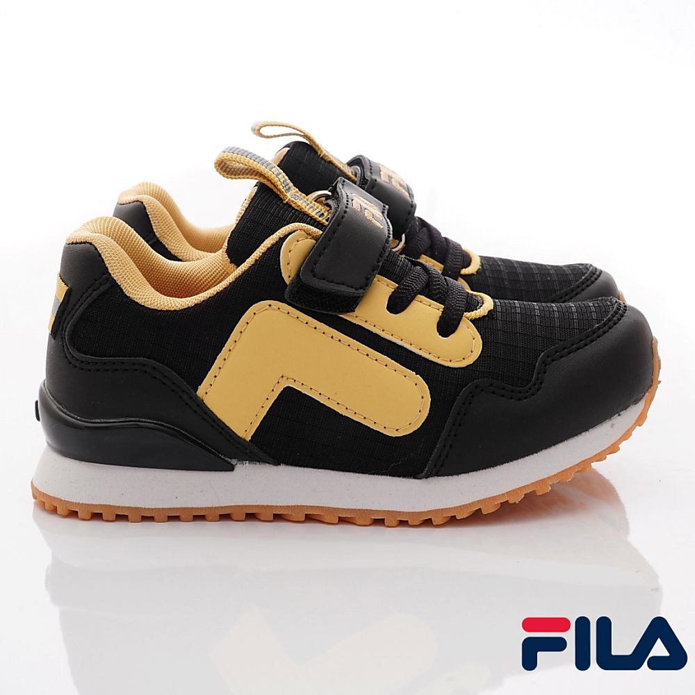 FILA - 經典慢跑鞋(中小童段)-運動鞋-黑黃