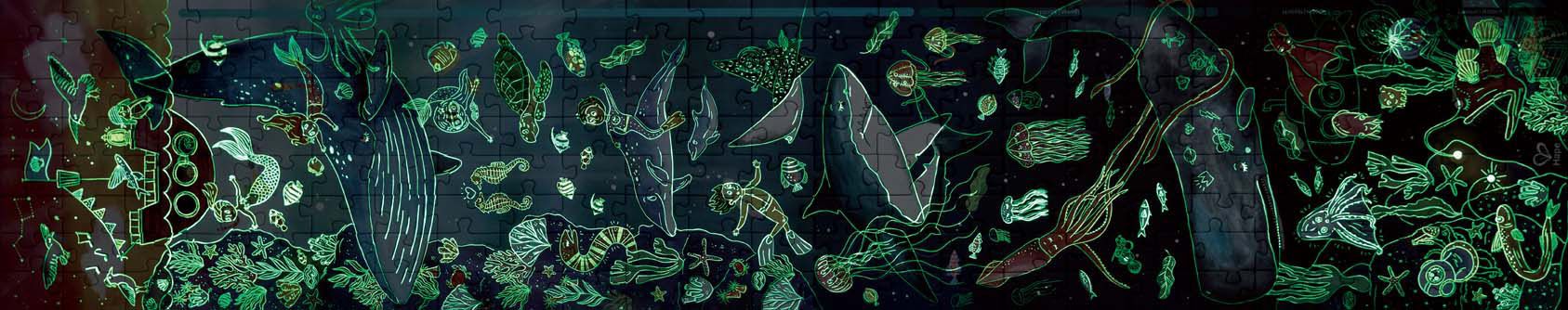 德國 Hape - 海洋世界夜光拼圖-200pcs