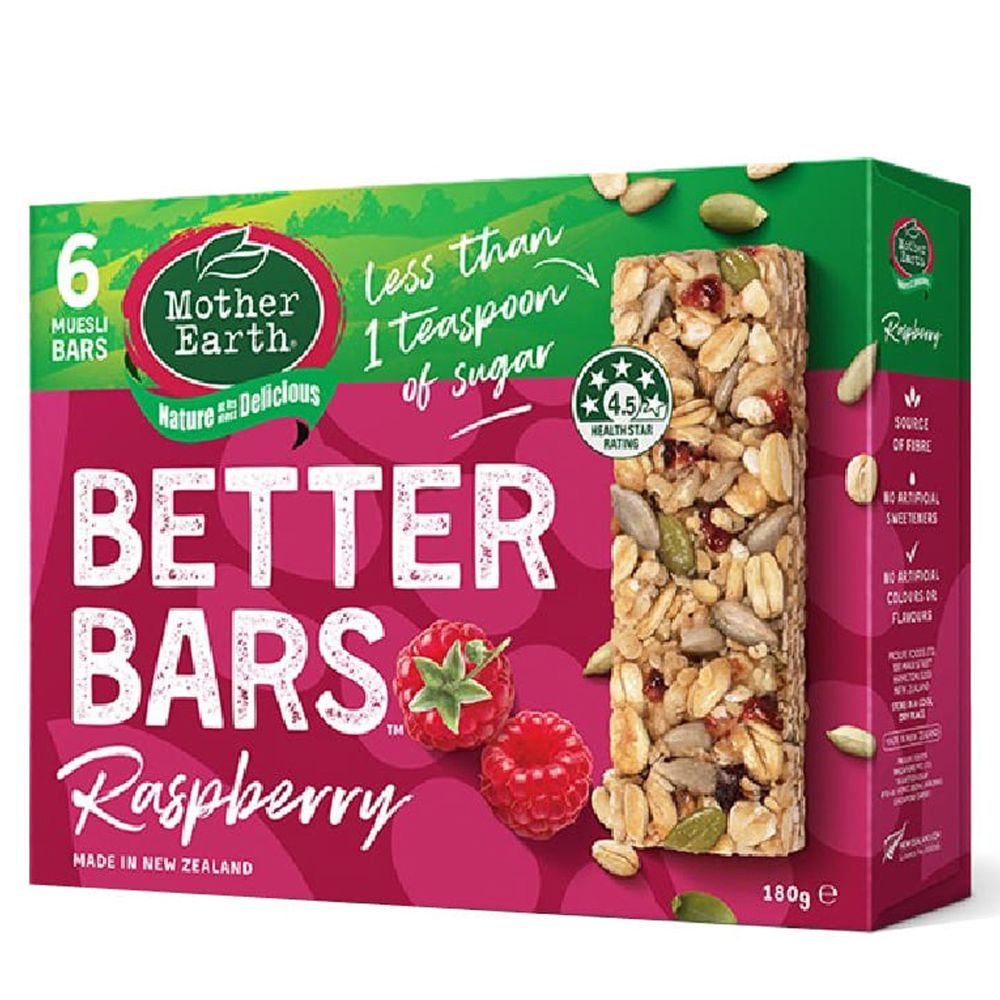 壽滿趣 - 紐西蘭 Mother Earth營養好棒棒180g-覆盆莓口味 (6 bars/每盒)-9個月