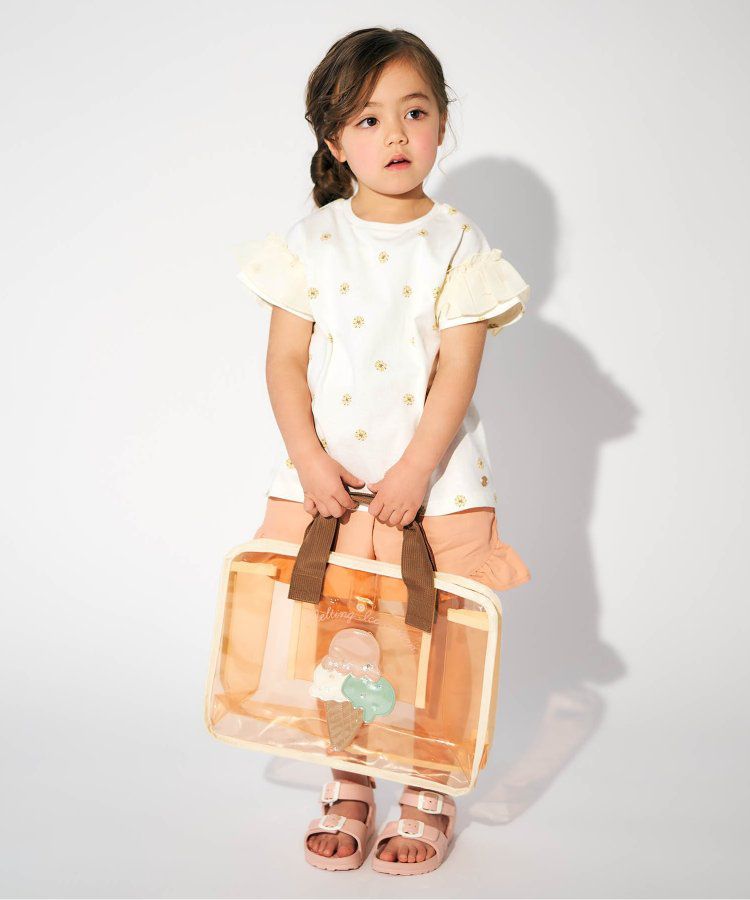 日本 apres les cours - 亮片墜飾防水PVC圓形肩背/手提包-貝殼-水藍