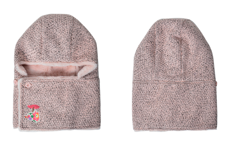 韓國 Victoria & Friends - 2way內刷毛針織圍脖帽-灰藍