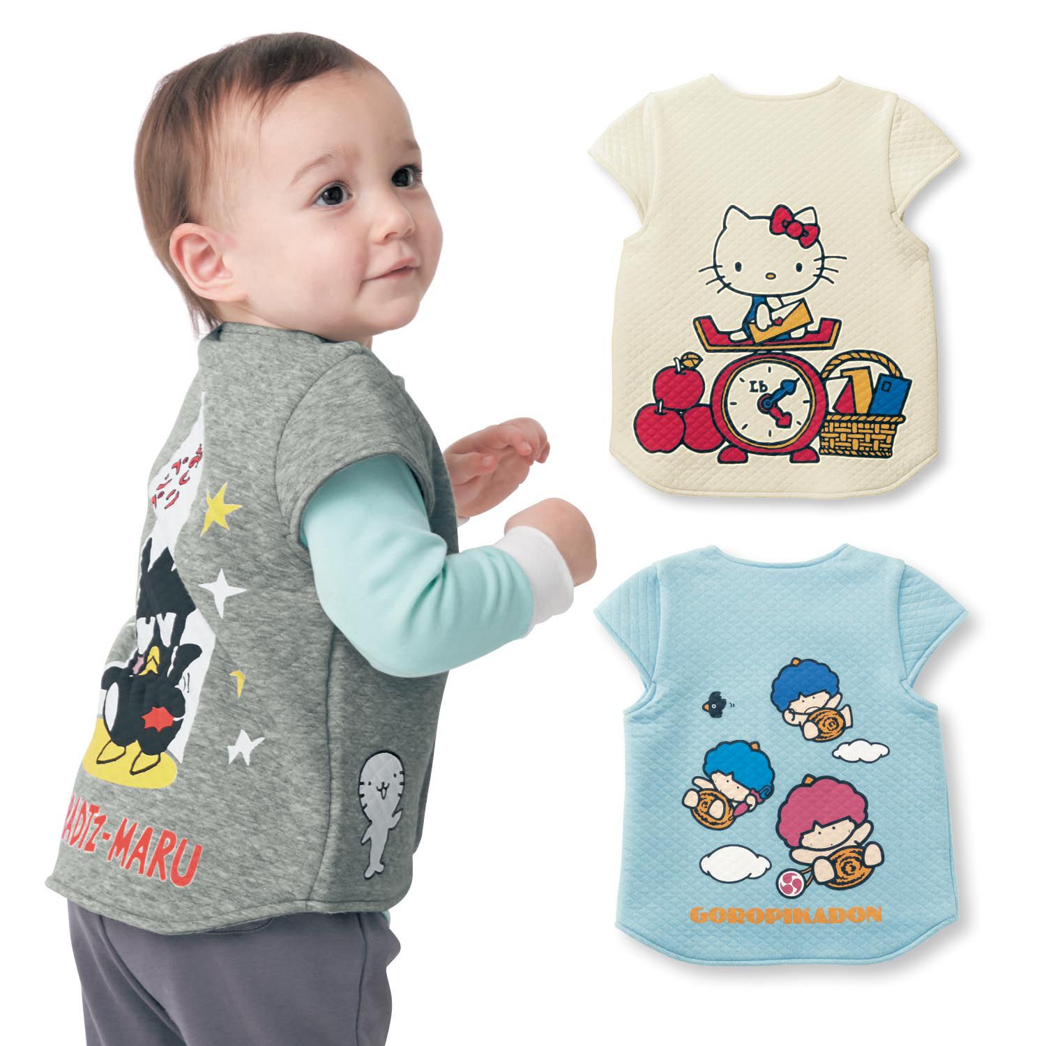 日本千趣會 - 三麗鷗保暖背心-Hello Kitty-米白