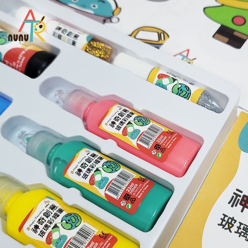 玩色系列- MIT無毒創意玻璃彩繪貼 - 6+2入門組