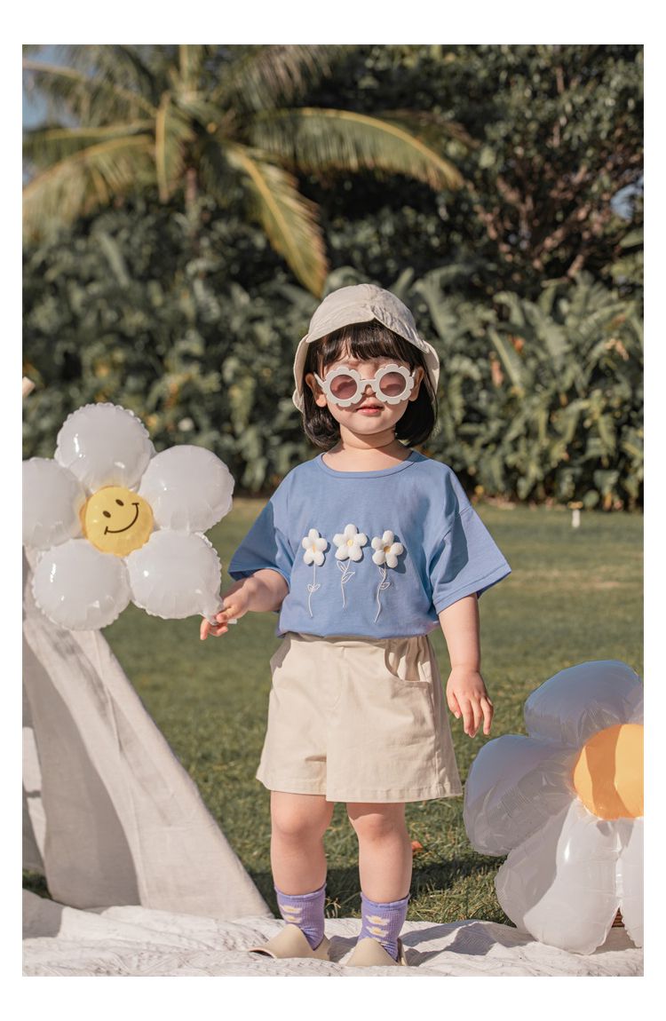 純棉立體圓領休閒短袖上衣-愛心-粉色