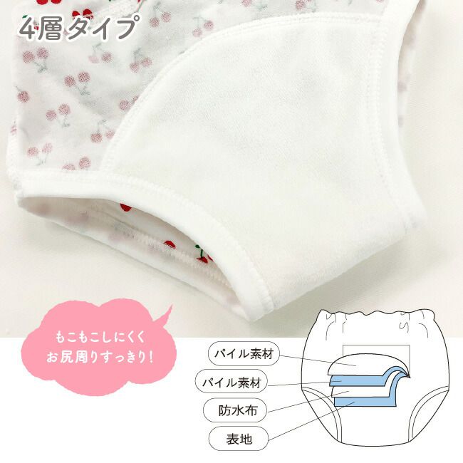 日本 Chuckle Baby - 四層學習褲(五件組)-車車小熊-分離式