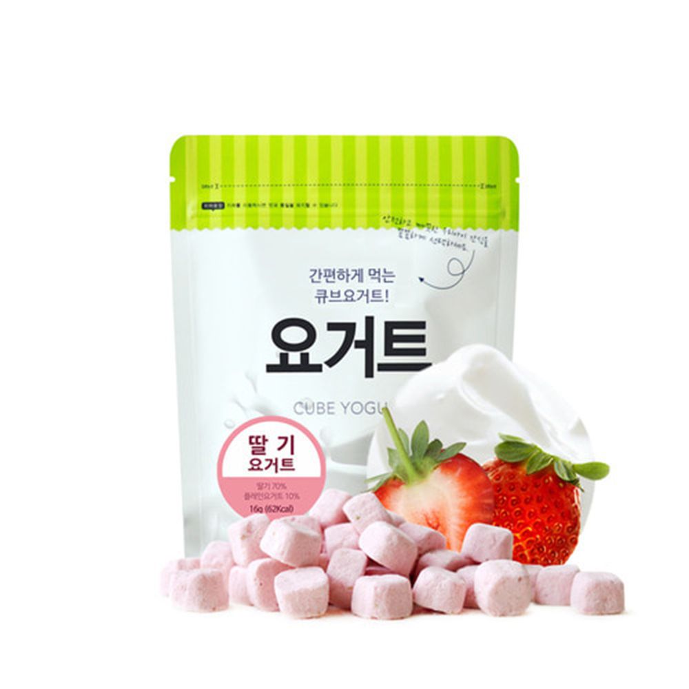 韓國SSALGWAJA米餅村 - 乳酸菌優格球-草莓-草莓-16g/包