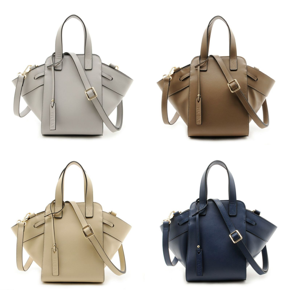 日本 FIRANO - {雜誌揭載}優雅真皮2WAY吊床托特包-淺灰 (22x34x13cm)