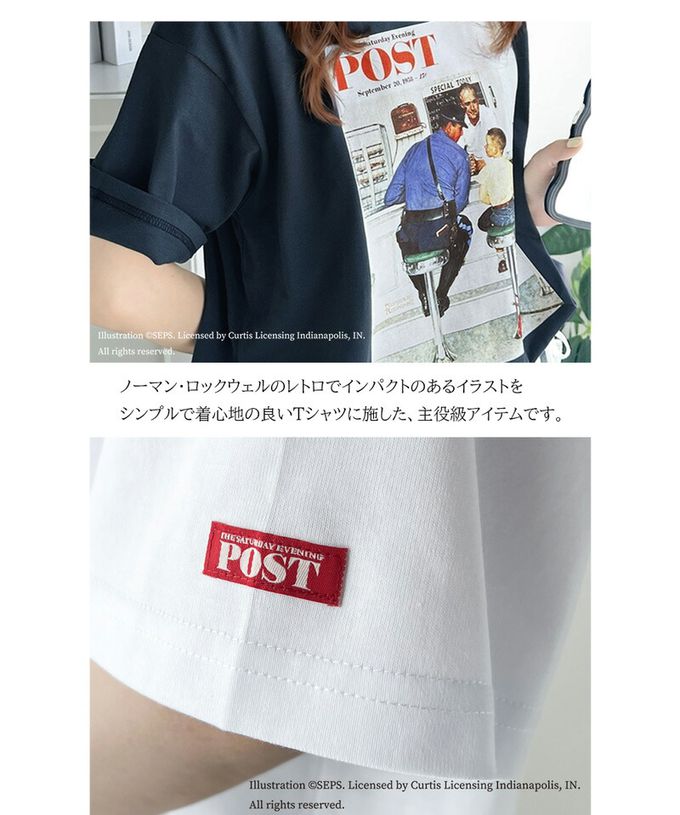 日本 Classical Elf - 設計師聯名 復古印花寬版T恤-離家出走-白