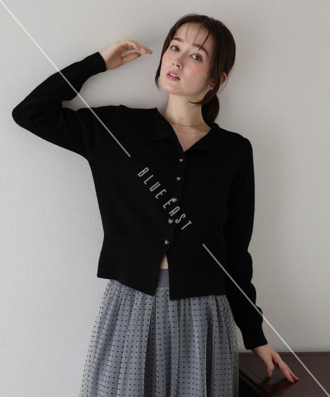 日本 BLUE EAST - 愛心蝴蝶結扣成熟甜美針織開襟衫-酒紅 (M)