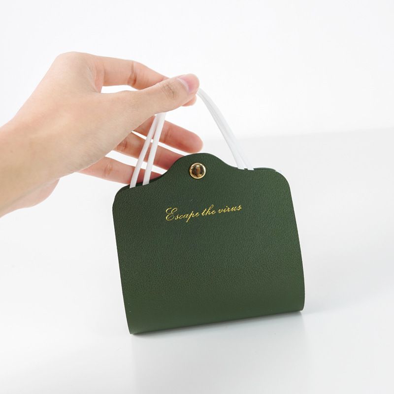 雙面皮革口罩收納夾-黃色