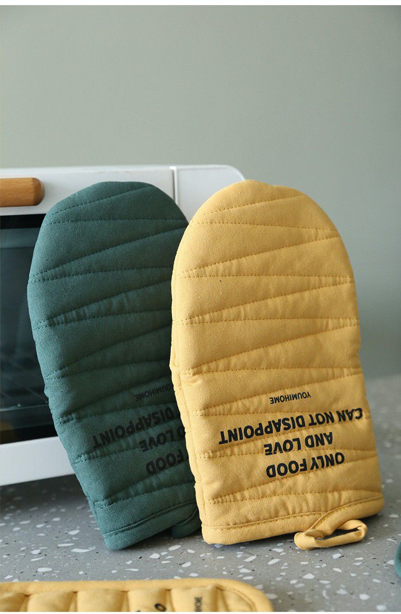北歐風隔熱手套-墨綠色-單入