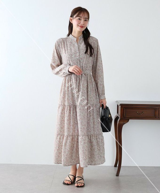 日本 BLUE EAST - [人氣款]簡約抽繩收腰長袖洋裝-撞色袖-黑 (一般長)