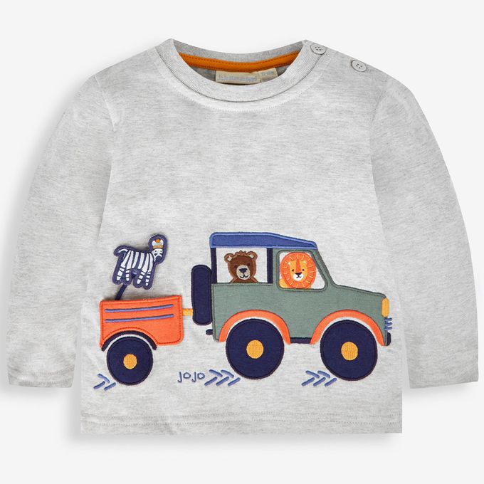 英國 JoJo Maman BeBe - 幼/兒童超優質100%純棉長袖上衣-探險中