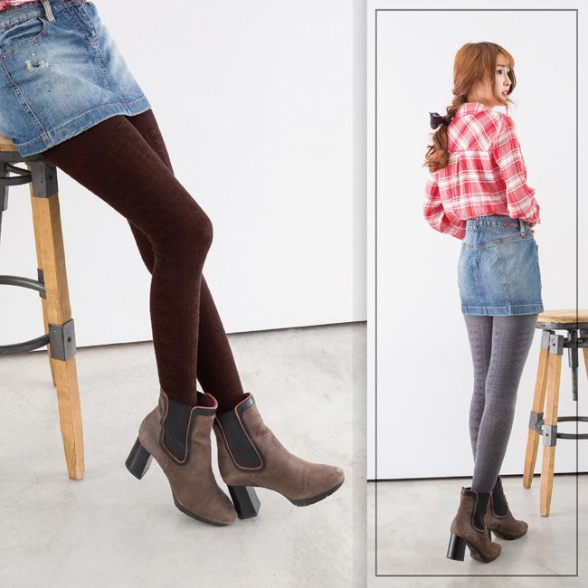 貝柔 Peilou - 立體針織精梳棉褲襪-雪花-黑