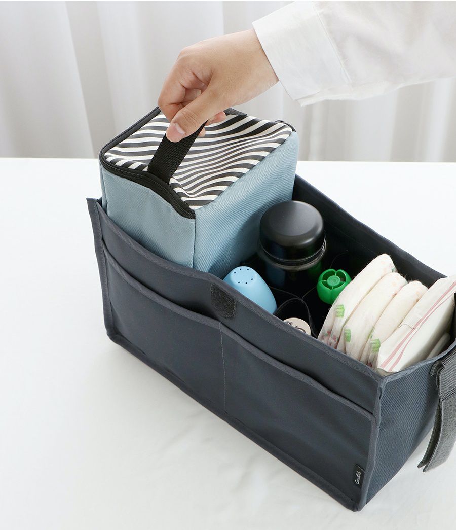 韓國 Conitale - 多功能包中包/推車置物袋-杏 (ＸＬ[38X23X15cm])