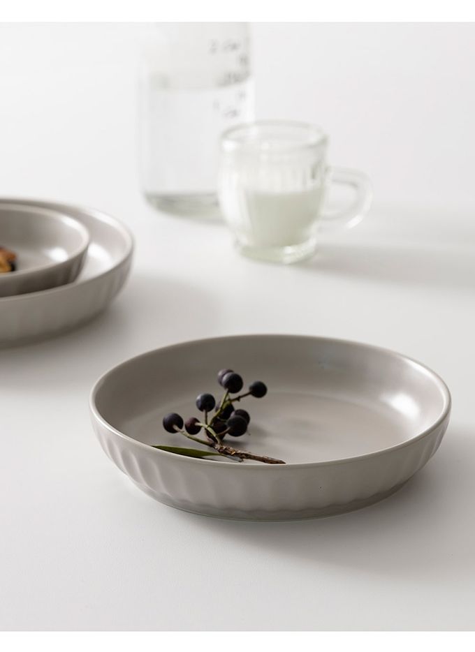 韓國 SSUEIM - Mild Matte系列溫柔時光陶瓷深盤2件組17cm (溫柔白)