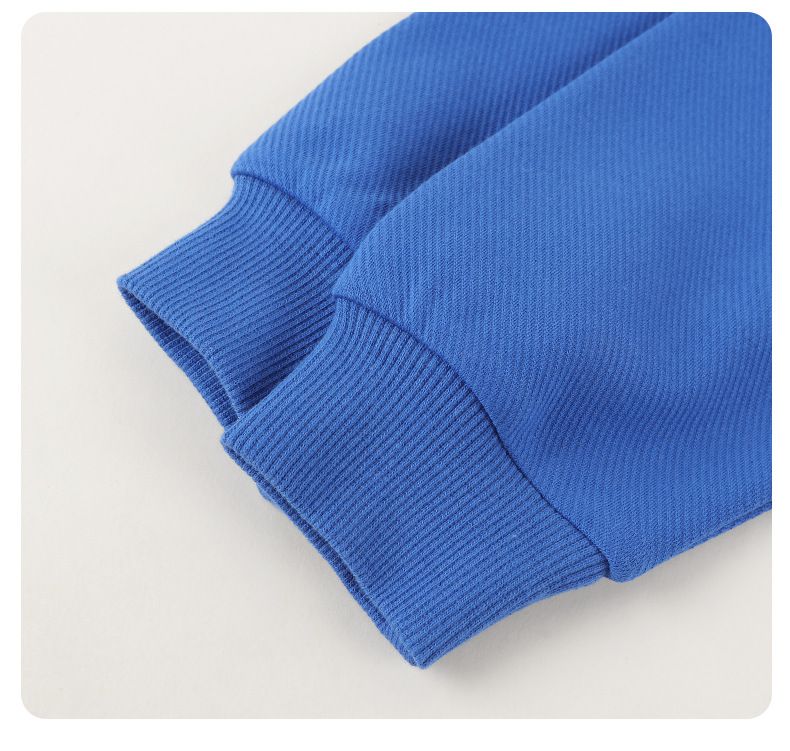 童趣圓領長袖上衣-拼色雙口袋-黑色