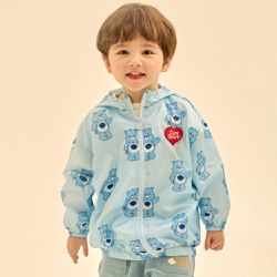 韓國 Care Bears - 聯名款滿版熊熊薄款擋風連帽外套-天藍