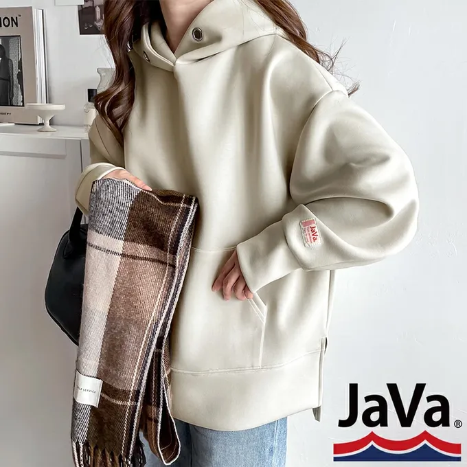 日本 Classical Elf - Java 舒適空氣棉長袖帽T-黑