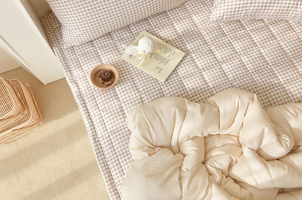 韓國 Maatila - 可水洗超細纖維桃皮感四季被-奶油白